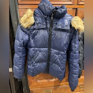 S13 Girls Down Coat Blue with hood Size 12